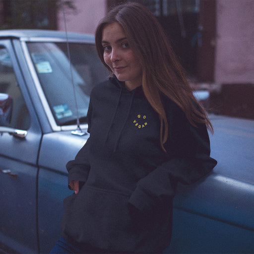 Go Vegan Smiley | Organic Hoodie - theplantnation